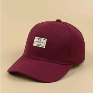 NEW Adjustable Burgundy Red  + White ‘Brooklyn Twenty N.86’ Baseball Cap OS